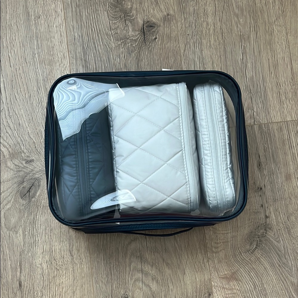 Vera Bradley Quilted Storage Set - Navy and Gray